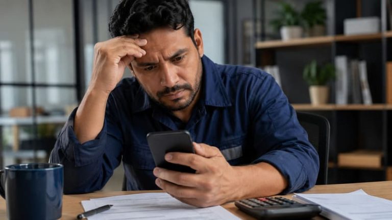 Trabalhador preocupado com salário por fora no PIX